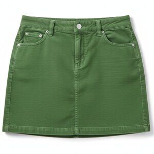 Lilly Pulitzer Green Corduroy Mini Skirt Cotton Pockets Vintage Y2K Size 2